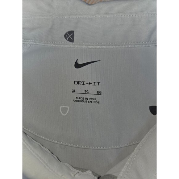 Nike Mens Dri-Fit Polo Shirt XL Light Gray With Black Geometric Pattern - Picture 5 of 7